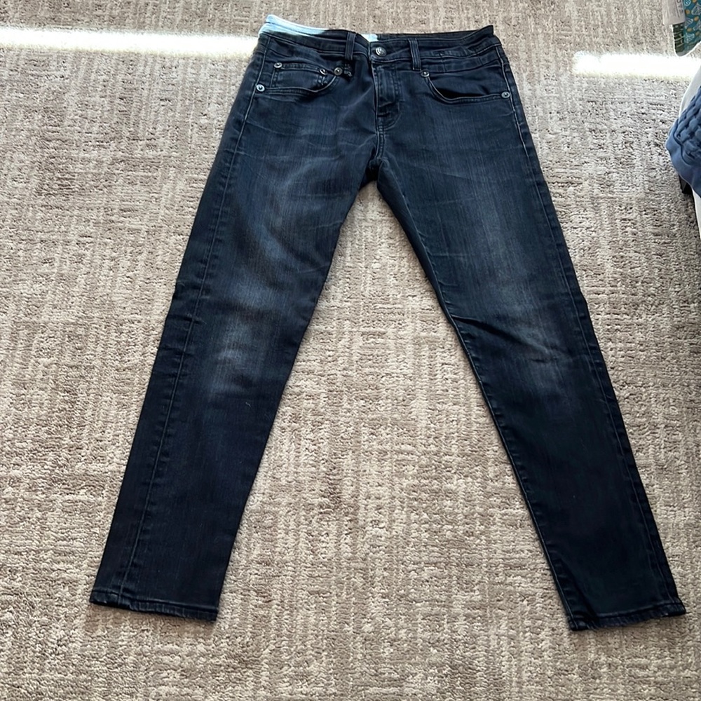 Designer washed skinny black jeans